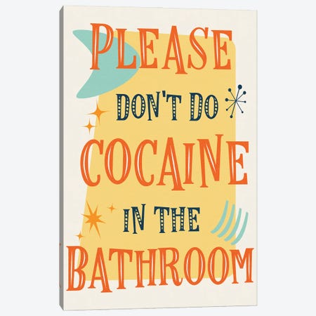 Please Don't Do Cocaine Canvas Print #EFX30} by Emmi Fox Designs Canvas Artwork