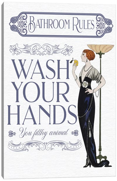Wash Your Hands Canvas Art Print - Art Deco