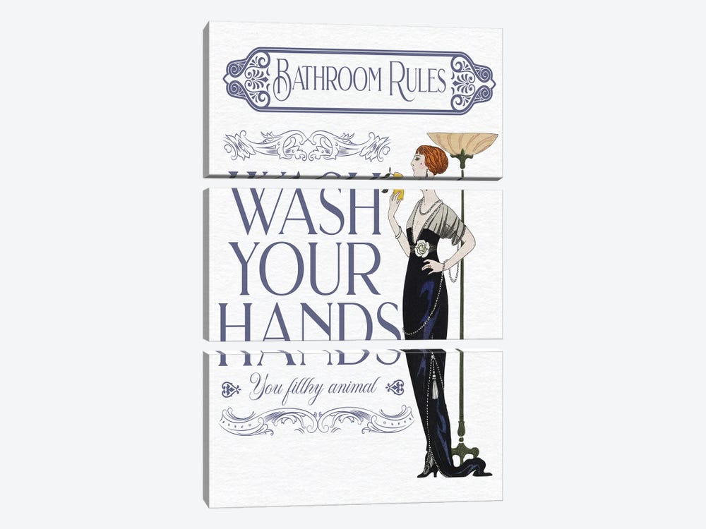 Wash Your Hands by Emmi Fox Designs 3-piece Canvas Print