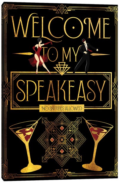 Welcome To My Speakeasy Canvas Art Print - Large Art for Kitchen