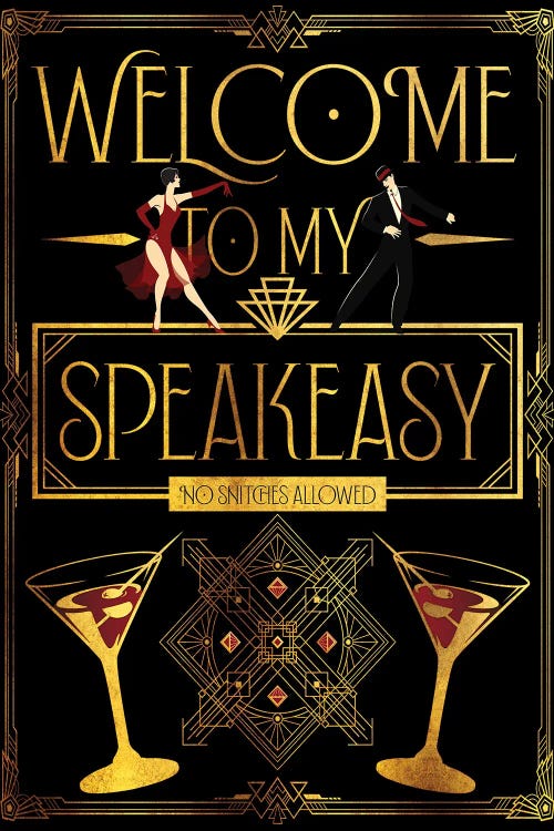 Welcome To My Speakeasy by Emmi Fox Designs canvas print