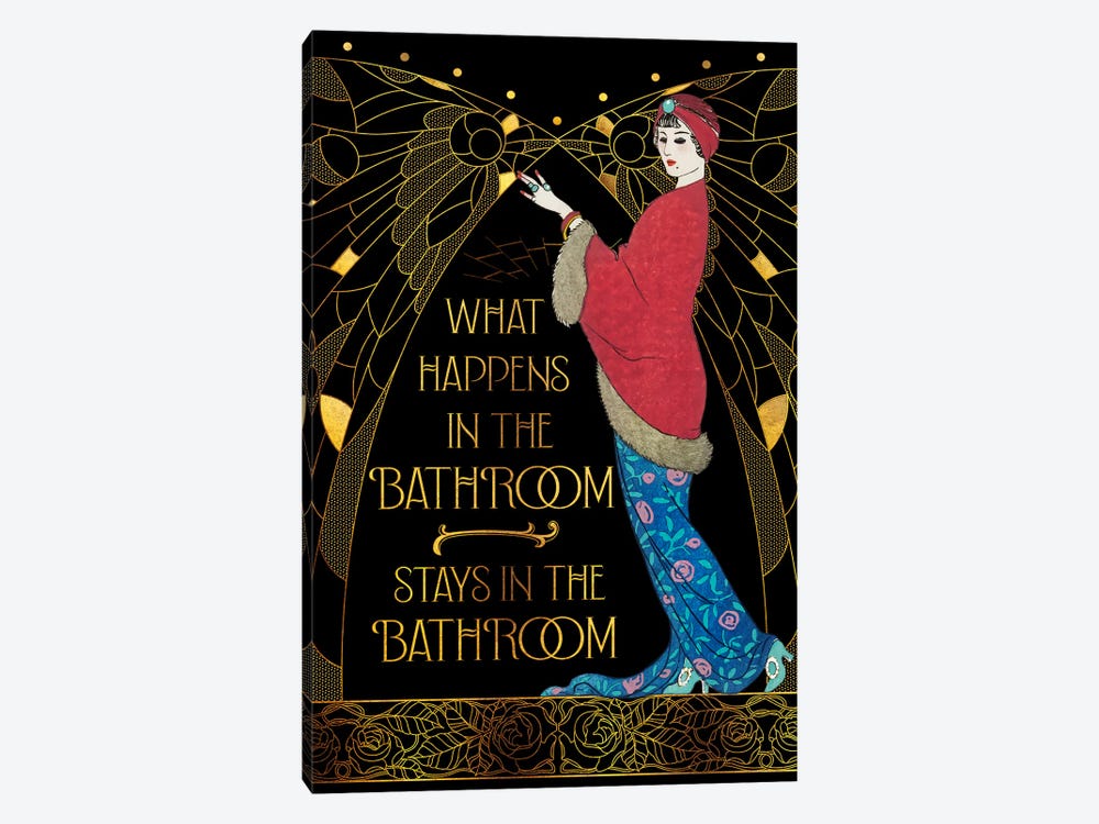 What Happens In The Bathroom Stays In The Bathroom by Emmi Fox Designs 1-piece Canvas Print