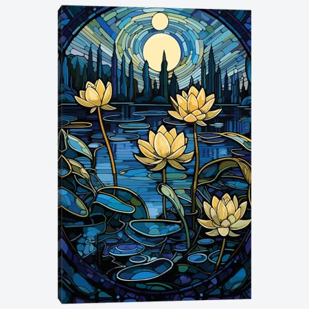 Waterlilies Canvas Print #EFX36} by Emmi Fox Designs Art Print