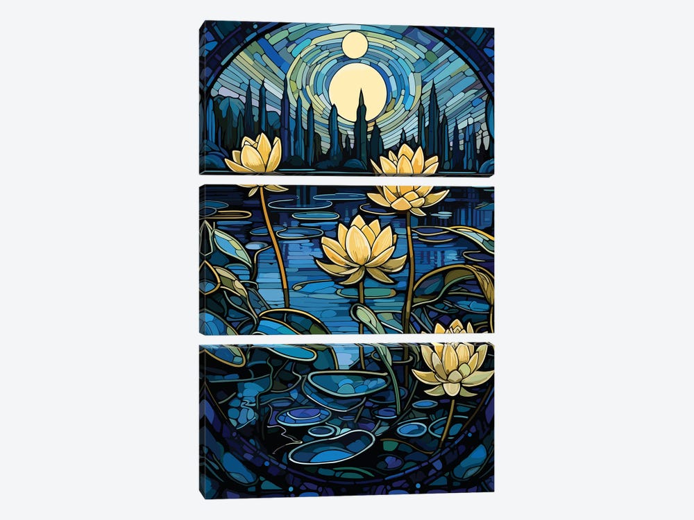 Waterlilies by Emmi Fox Designs 3-piece Canvas Art Print