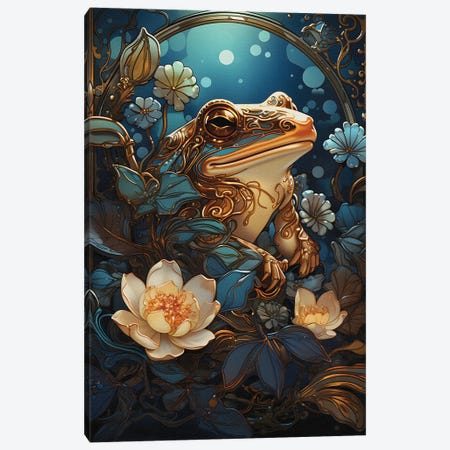 Modern Frog Canvas Print #EFX40} by Emmi Fox Designs Art Print