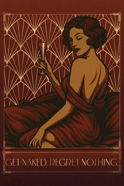 Art Deco: Get Naked, Regret Nothing I by Emmi Fox Designs