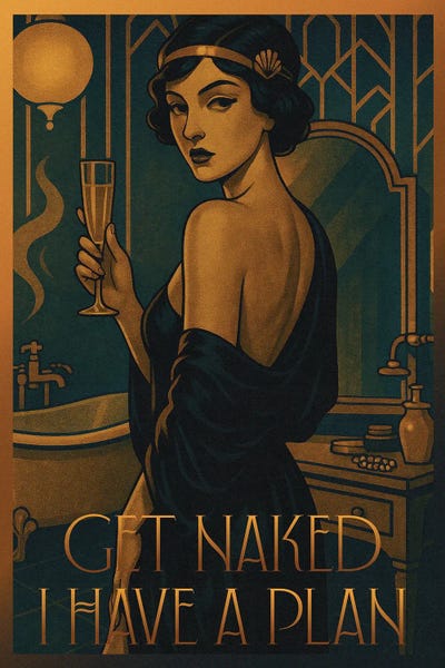Art Deco: Get Naked, I Have A Plan II by Emmi Fox Designs