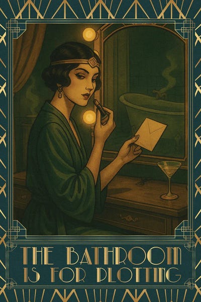 Art Deco: The Bathroom Is For Plotting by Emmi Fox Designs