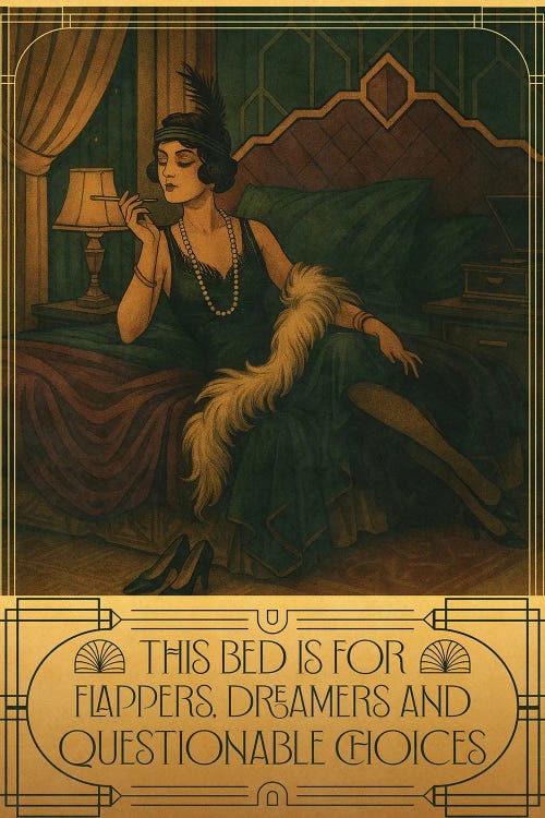 This Bed Is For Flappers by Emmi Fox Designs wall art