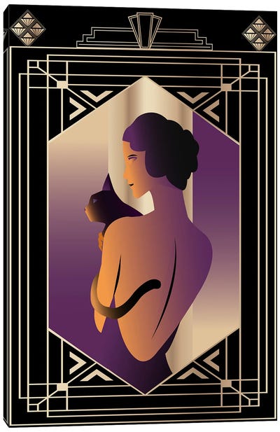 Le Chat Moderne Canvas Art Print - Art Deco
