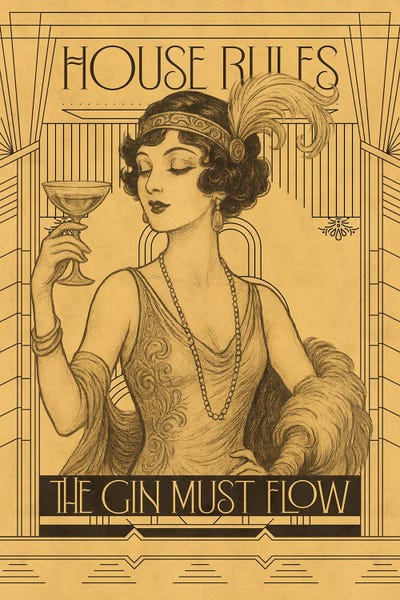 Art Deco: The Gin Must Flow by Emmi Fox Designs