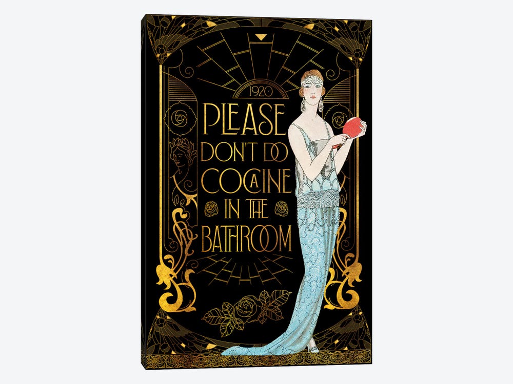 Please Don't Do Cocaine In The Bathroom by Emmi Fox Designs 1-piece Art Print