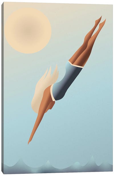 Diver Canvas Art Print - Art Deco