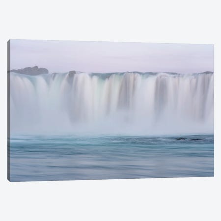 Iceland, Godafoss waterfall. The waterfall stretches over 30 meters with multiple small waterfalls at the edges. Canvas Print #EGO128} by Ellen Goff Canvas Print