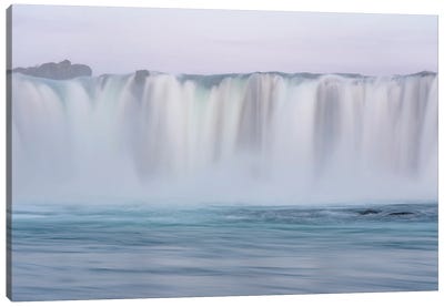 Iceland, Godafoss waterfall. The waterfall stretches over 30 meters with multiple small waterfalls at the edges. Canvas Art Print