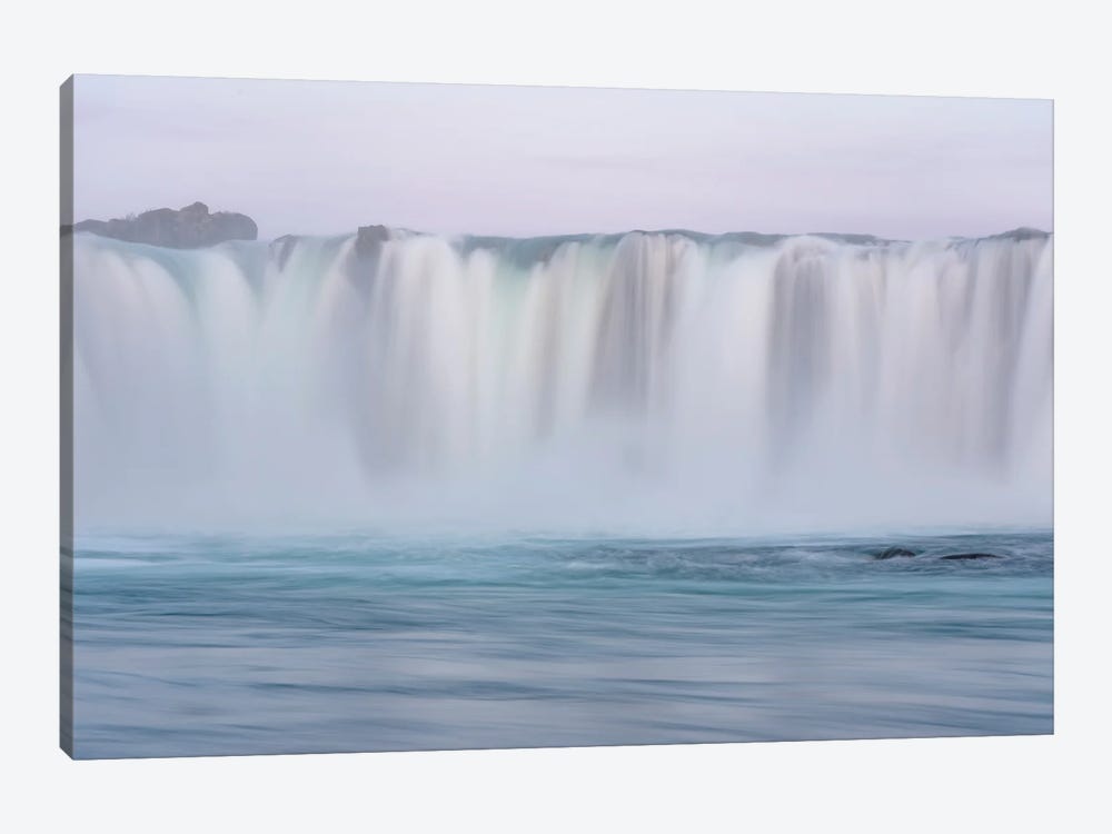 Iceland, Godafoss waterfall. The waterfall stretches over 30 meters with multiple small waterfalls at the edges. by Ellen Goff 1-piece Canvas Artwork
