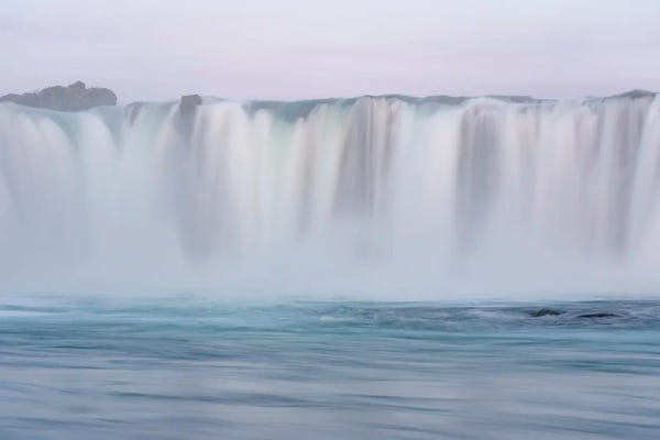 Ellen Goff: Iceland, Godafoss waterfall. The waterfall stretches over 30 meters with multiple small waterfalls at the edges. by Ellen Goff