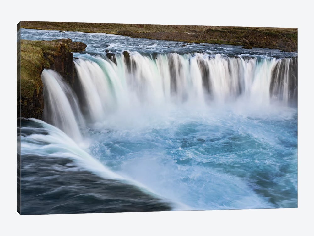 Iceland, Godafoss waterfall. The waterfall stretches over 30 meters with multiple small waterfalls at the edges. by Ellen Goff 1-piece Art Print