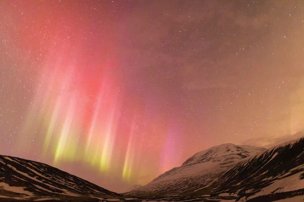 Iceland, Akureyri. Northern Lights glowing II
