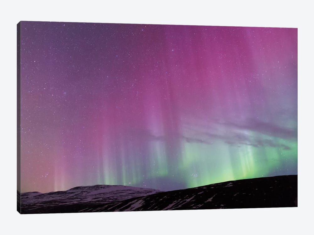 Iceland, Akureyri. Northern Lights glowing III by Ellen Goff 1-piece Canvas Artwork