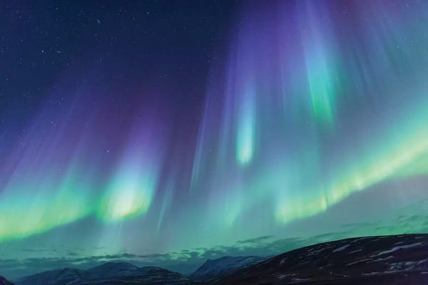 Iceland: Iceland, Akureyri. Northern Lights glowing VI by Ellen Goff