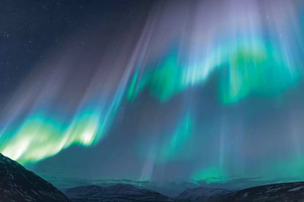 Ellen Goff: Iceland, Akureyri. The northern lights glow in unbelievable colors I by Ellen Goff