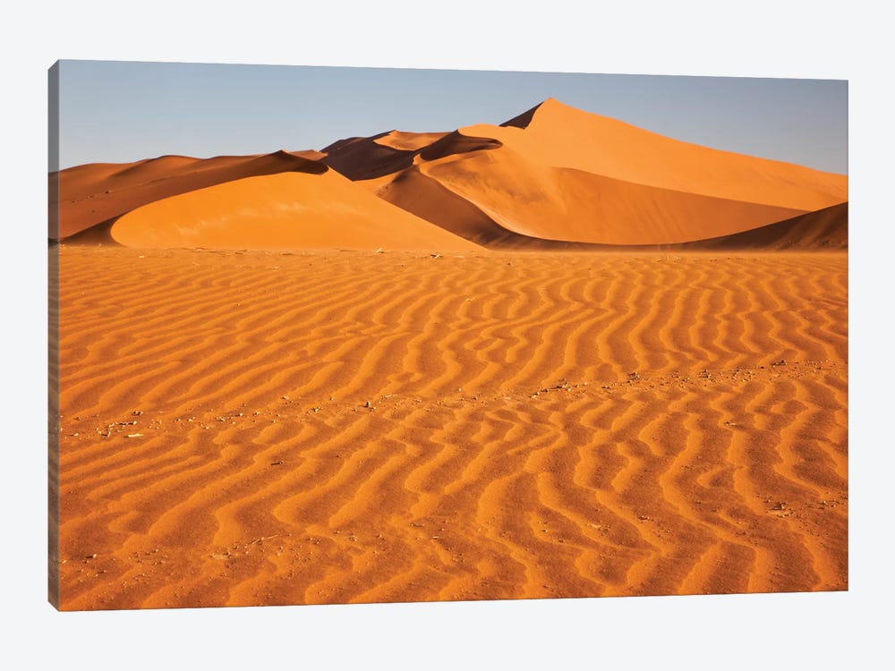 Namibia, Namib-Naukluft National Park, Sossusvlei. Scenic red dunes with wind driven patterns. by Ellen Goff 1-piece Art Print