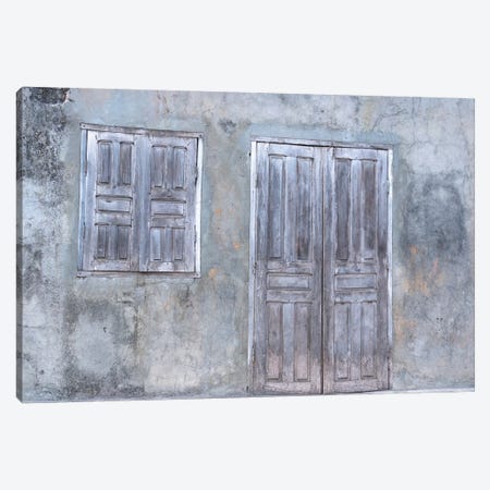 Africa, Madagascar, Fort Dauphin, Tolanaro Marketplace. A Shuttered Home Showing The Muted Colors Of Weathered Wood. Canvas Print #EGO89} by Ellen Goff Art Print