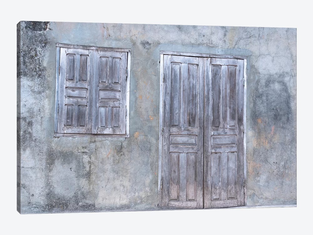 Africa, Madagascar, Fort Dauphin, Tolanaro Marketplace. A Shuttered Home Showing The Muted Colors Of Weathered Wood. by Ellen Goff 1-piece Canvas Art Print