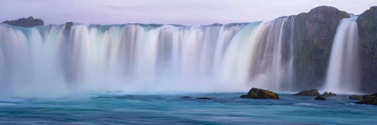 Iceland, Godafoss Waterfall. The Waterfall Stretches Over 30 Meters With Multiple Small Waterfalls At The Edges.