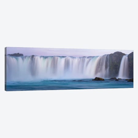 Iceland, Godafoss Waterfall. The Waterfall Stretches Over 30 Meters With Multiple Small Waterfalls At The Edges. Canvas Print #EGO95} by Ellen Goff Canvas Art Print