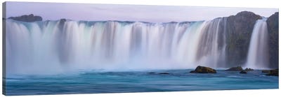 Iceland, Godafoss Waterfall. The Waterfall Stretches Over 30 Meters With Multiple Small Waterfalls At The Edges. Canvas Art Print