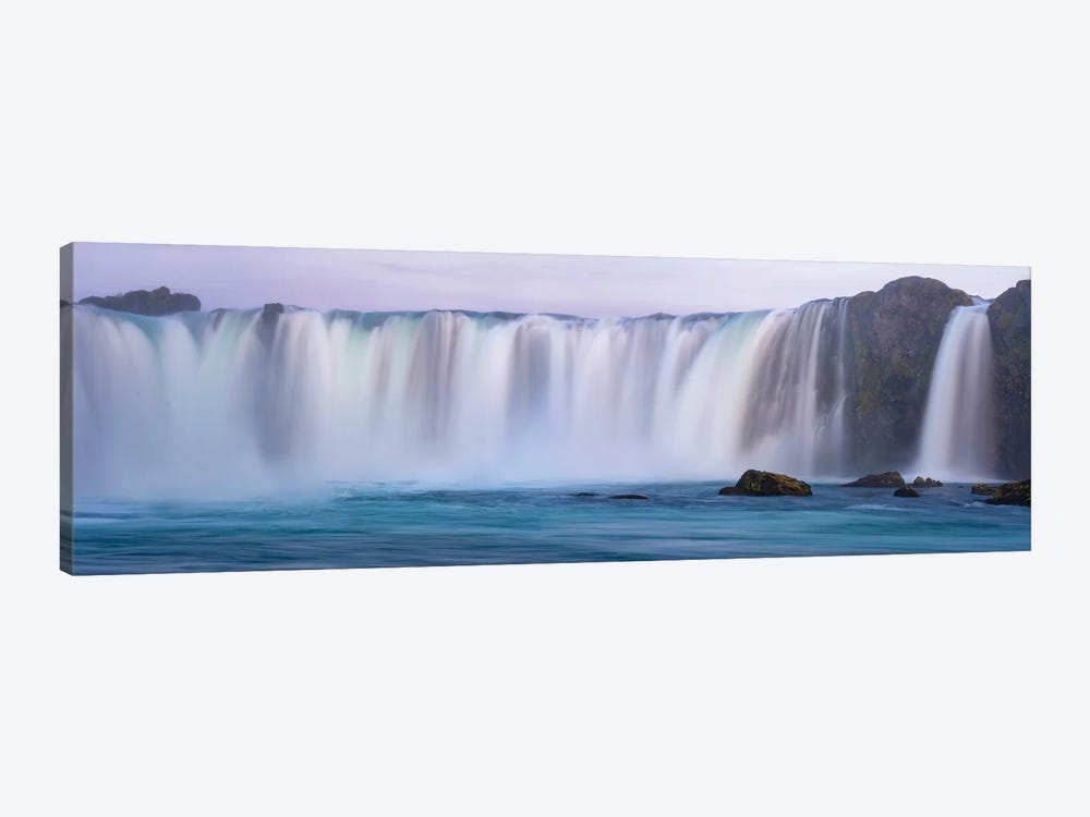 Iceland, Godafoss Waterfall. The Waterfall Stretches Over 30 Meters With Multiple Small Waterfalls At The Edges. by Ellen Goff 1-piece Canvas Artwork
