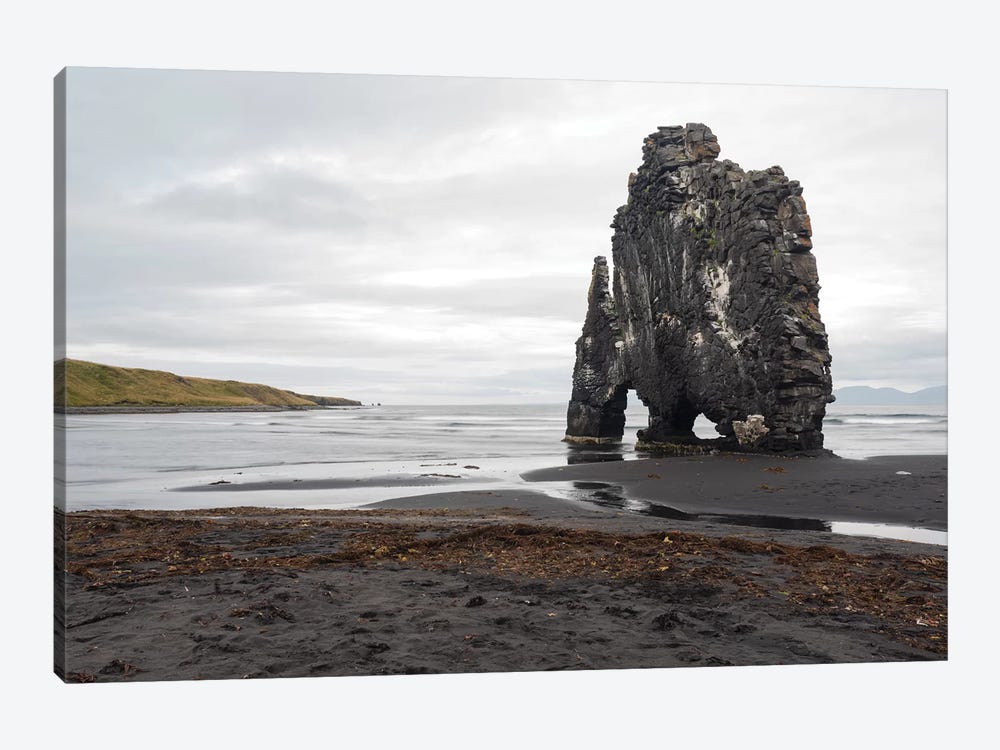 Hvitserkur, A Basalt Sea Stack, Eastern Shore, Vatnsnes Peninsula, Iceland by Ellen Goff 1-piece Canvas Art Print