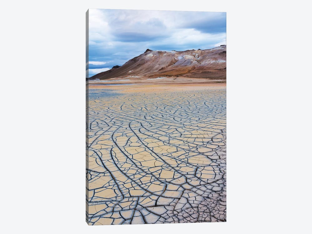 Iceland, Lake Myvatn District, Hverir Geothermal Area, Mud Flats. Patterns Of Drying Mud Near The Geothermal Area. by Ellen Goff 1-piece Canvas Art