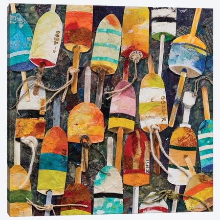 Buoy Collage Square Canvas Print #EGR3} by Edith Green Art Print