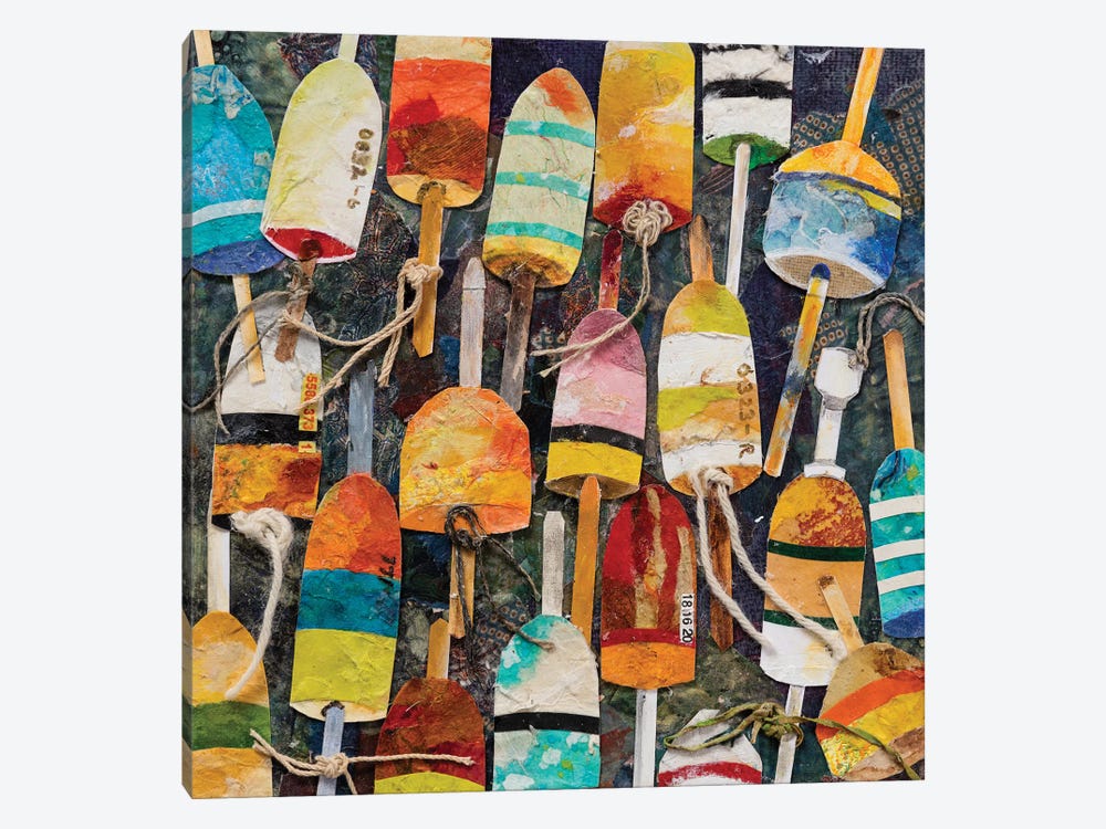 Buoy Collage Square by Edith Green 1-piece Canvas Art Print