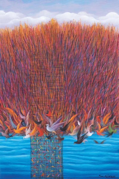 One Comes With The Birds by Emin Güler framed canvas print