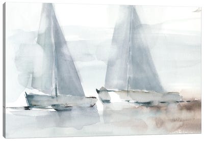 Misty Sails I Canvas Art Print - Sailboat Art