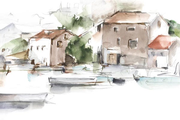 Coastal Villages & Towns: Serene Lakefront II by Ethan Harper