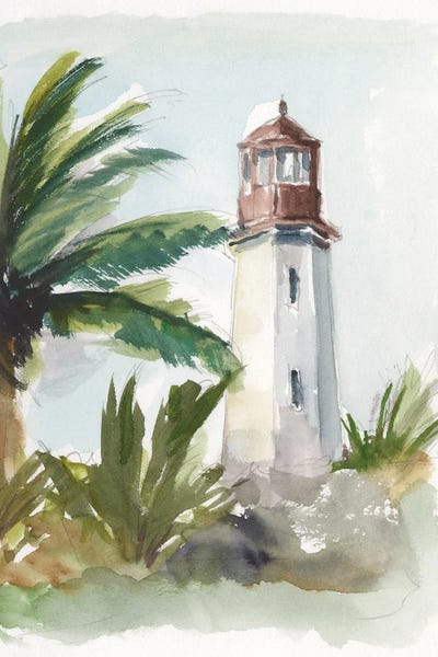 Tropical Leaves: Tropical Lighthouse I by Ethan Harper
