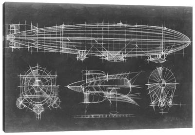 Airship Blueprint Canvas Art Print - Blueprints & Patent Sketches