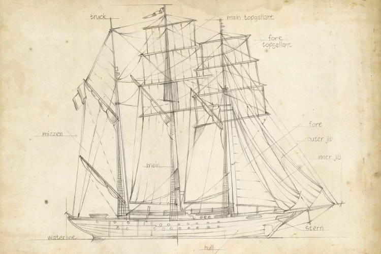 Sailboat Blueprint I