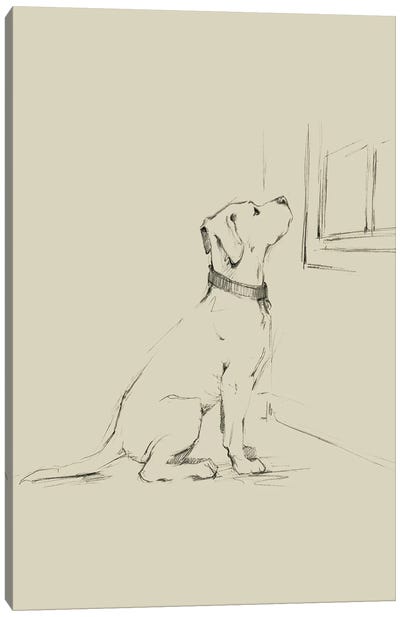 Waiting For Master III Canvas Art Print - Animal Illustrations