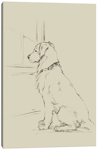 Waiting For Master IV Canvas Art Print - Best Selling Dog Art