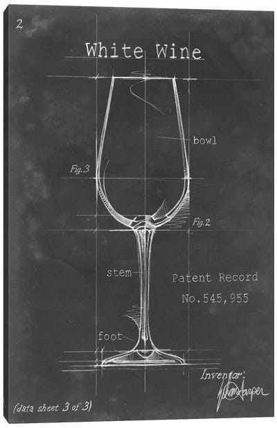 Barware Blueprint IV Canvas Art Print - Wine Art
