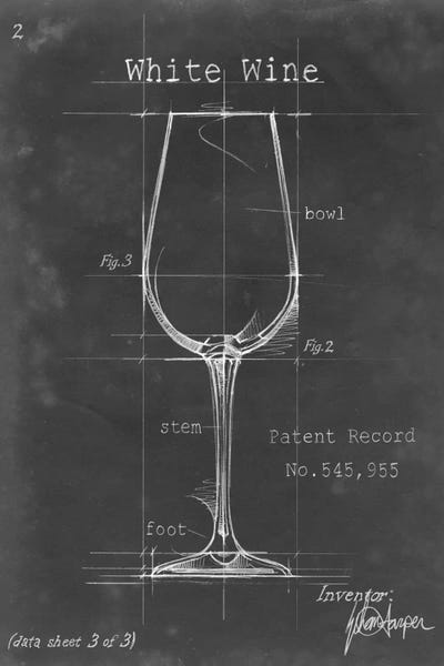 Large Black & White Art - Canvas Prints: Barware Blueprint IV by Ethan Harper