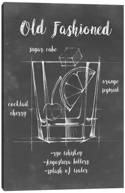 Mixology I Canvas Art Print - Food & Drink Blueprints