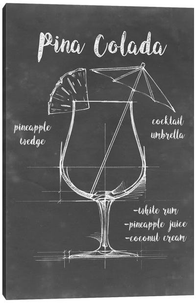 Mixology IV Canvas Art Print - Food & Drink Blueprints