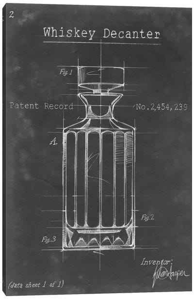 Barware Blueprint VII Canvas Art Print - Blueprints & Patent Sketches